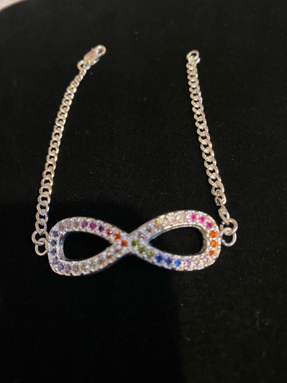 Silver Infinity Multicolor Crystal Bracelet